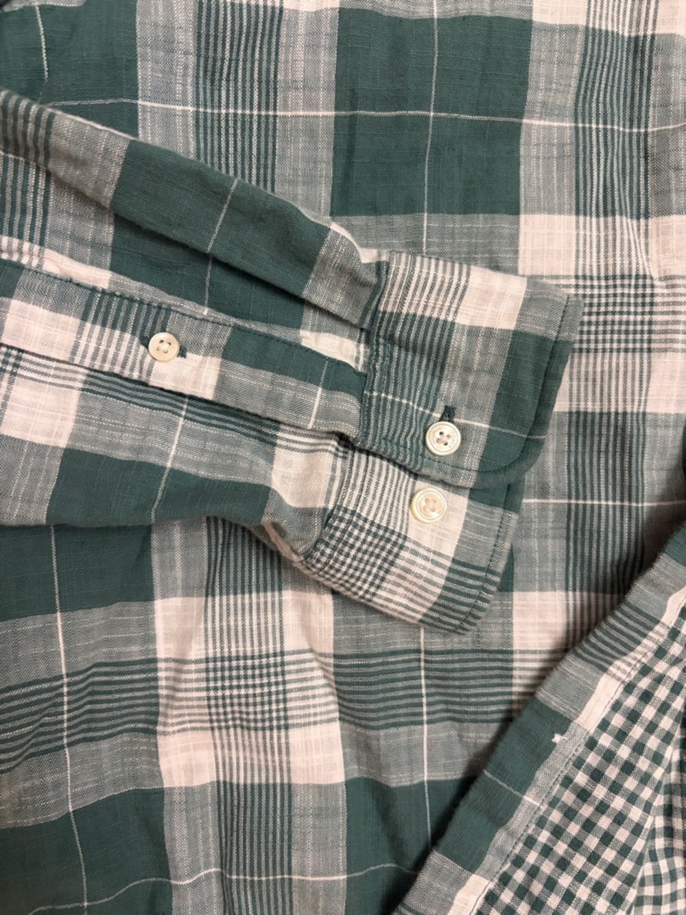 Michael Kors Classic Fit Atlas Green and White Plaid Button-Down Shirt LS $98 - Picture 5 of 12